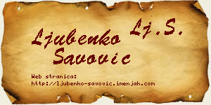 Ljubenko Savović vizit kartica